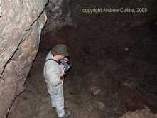 Andrew Collins looks down at the caves